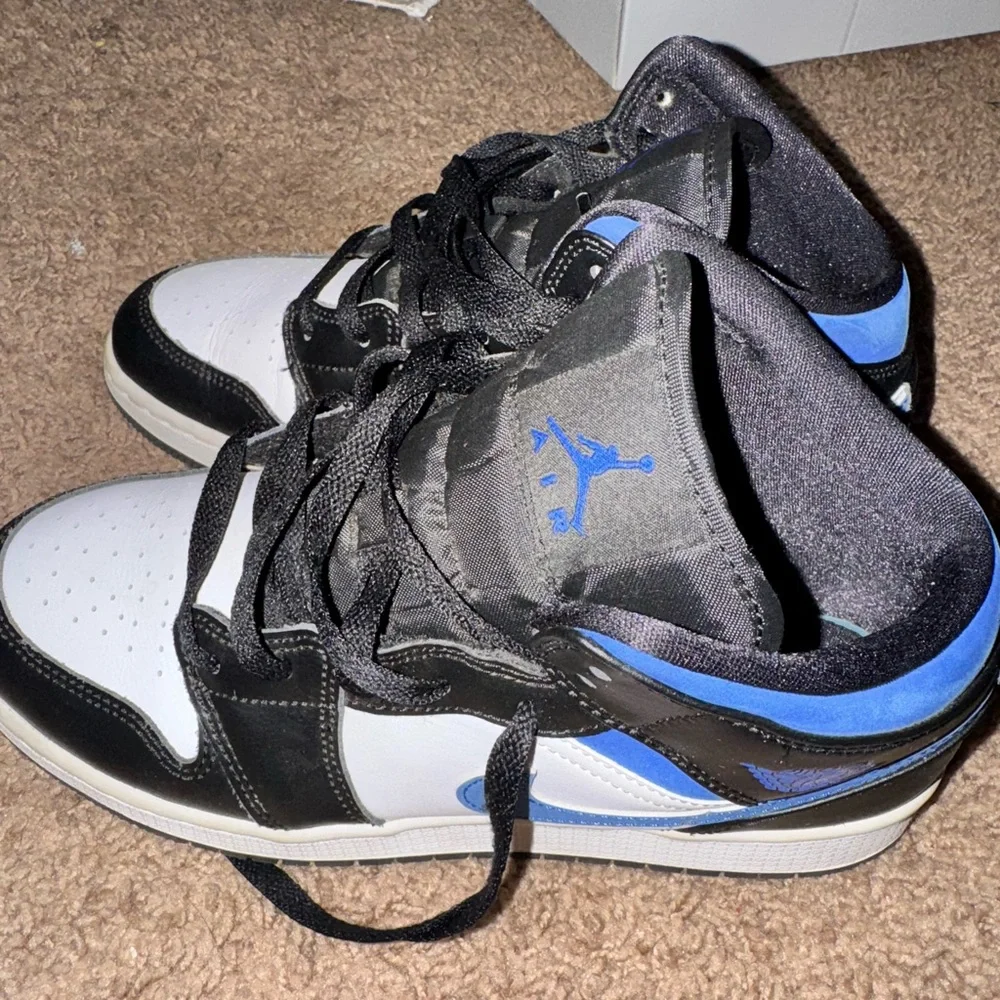 Jordan Black and Blue High-Top Sneakers - Picture 2 of 3